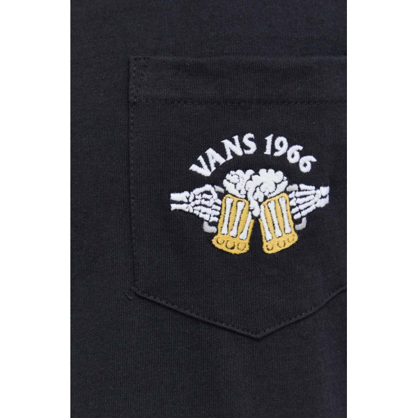 Хлопковая футболка Vans цвет чёрный с аппликацией