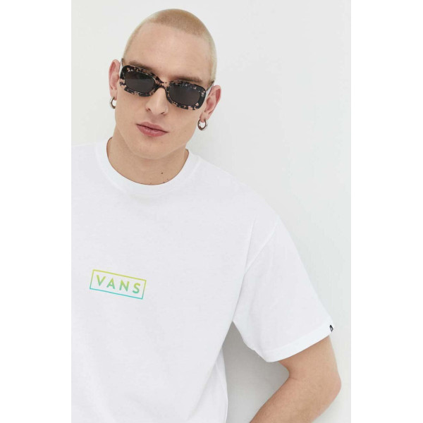 Хлопковая футболка Vans цвет белый с принтом