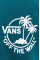 Хлопковая футболка Vans цвет зелёный с принтом