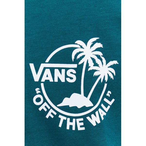 Хлопковая футболка Vans цвет зелёный с принтом