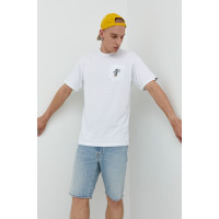 Хлопковая футболка Vans цвет белый однотонный