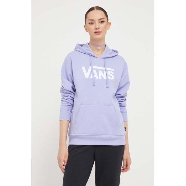 Кофта Vans женская цвет фиолетовый с капюшоном с принтом