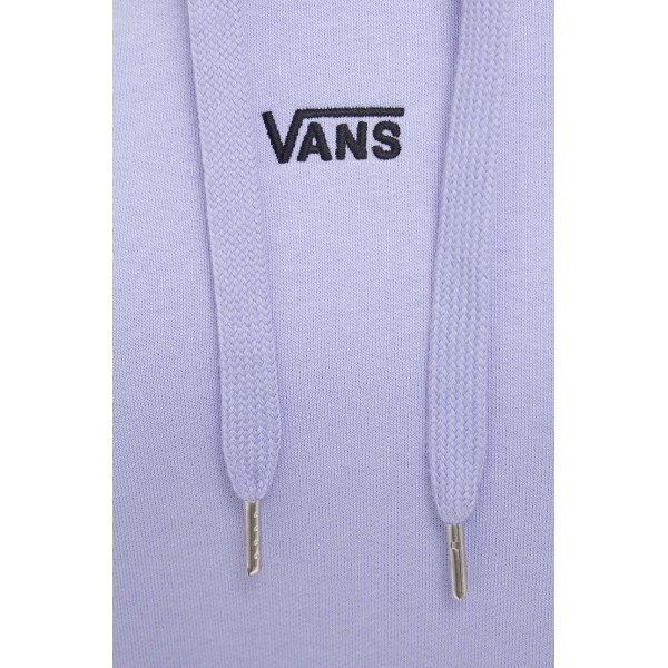 Хлопковая кофта Vans женская цвет фиолетовый с капюшоном однотонная