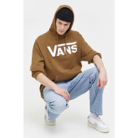 Хлопковая кофта Vans мужская цвет зелёный с капюшоном с принтом  VN0A456BBYW1 