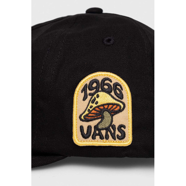 Хлопковая кепка Vans цвет чёрный с аппликацией