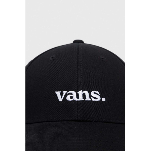 Хлопковая кепка Vans цвет чёрный с аппликацией