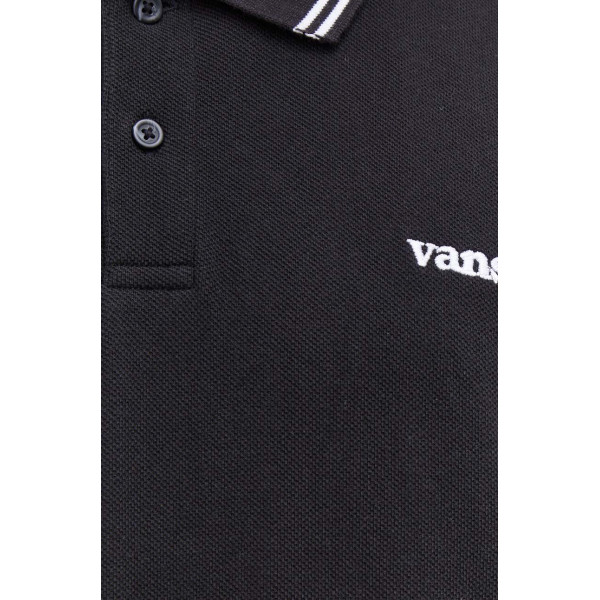 Хлопковое поло Vans цвет чёрный однотонный