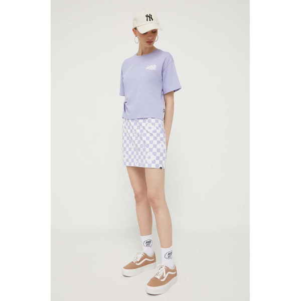Хлопковая футболка Vans цвет фиолетовый
