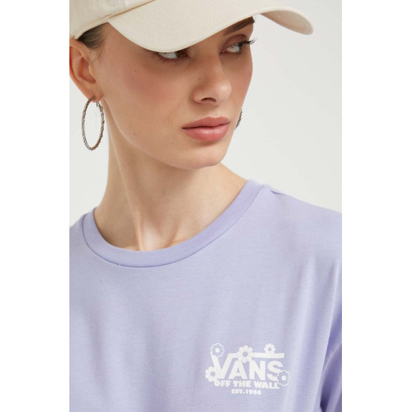 Хлопковая футболка Vans цвет фиолетовый