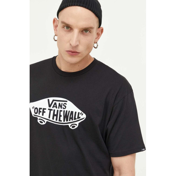 Хлопковая футболка Vans цвет чёрный с принтом