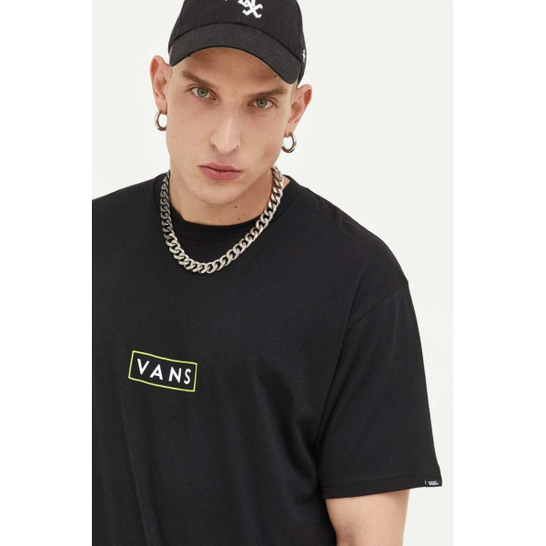 Хлопковая футболка Vans цвет чёрный с принтом