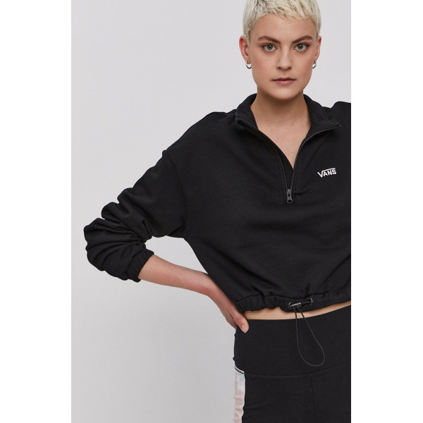 Хлопковая кофта Vans женская цвет чёрный гладкая VN0A4R97BLK1-black