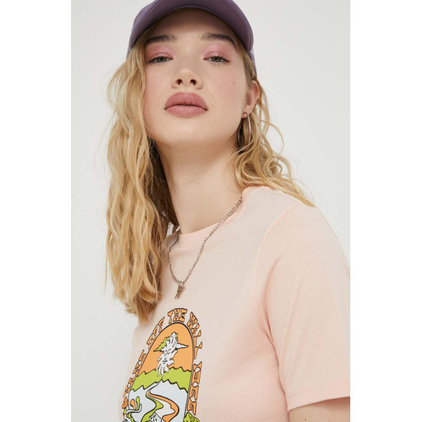 Хлопковая футболка Vans цвет оранжевый