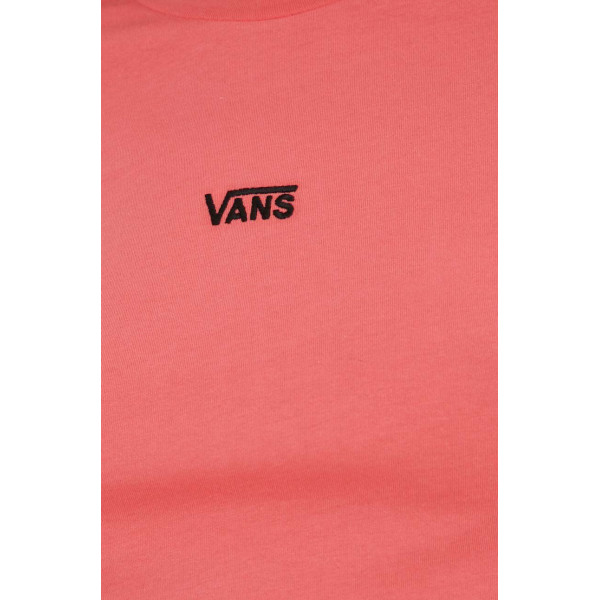 Хлопковая футболка Vans цвет розовый