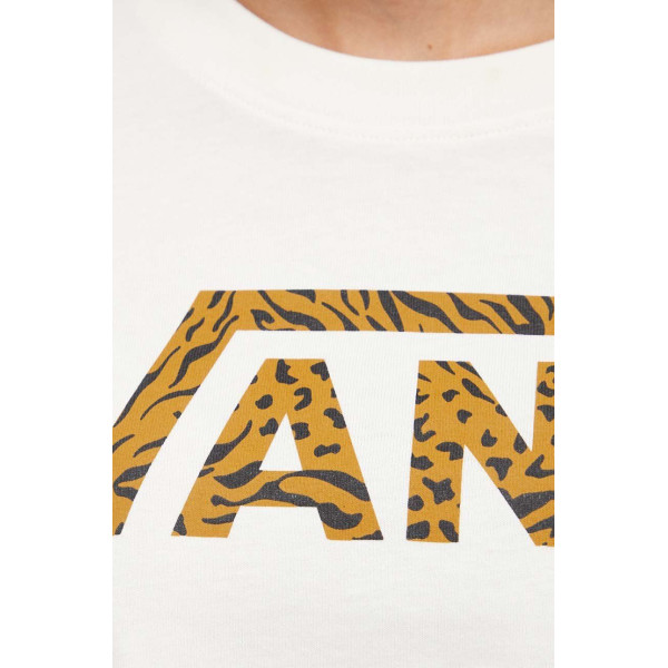 Хлопковый лонгслив Vans цвет бежевый