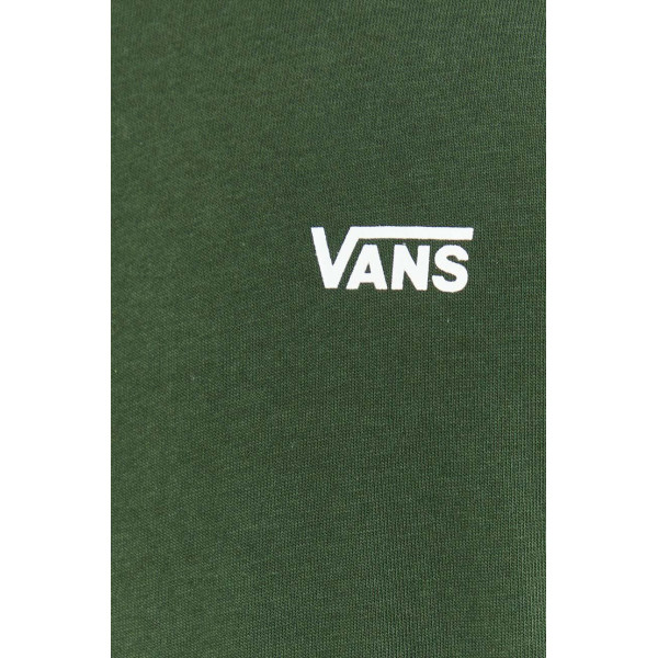 Хлопковая футболка Vans цвет зелёный однотонный