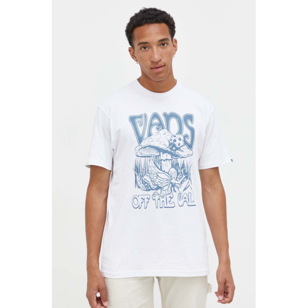 Хлопковая футболка Vans цвет белый с принтом