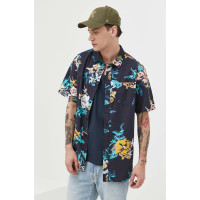 Хлопковая рубашка Vans мужская цвет синий regular классический воротник