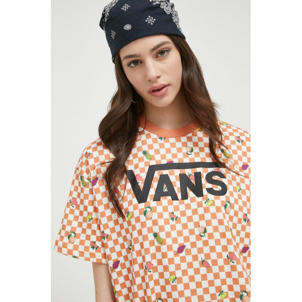 Хлопковая футболка Vans цвет оранжевый