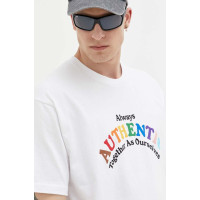 Хлопковая футболка Vans цвет белый узорный  VN0008D2WHT1