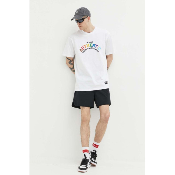 Хлопковая футболка Vans цвет белый узорный