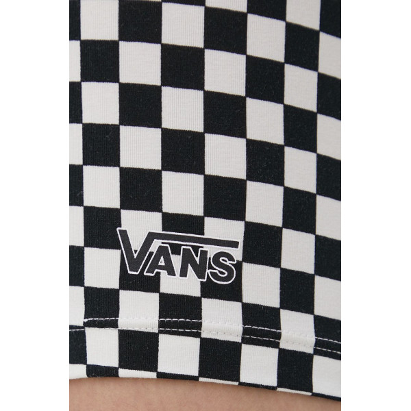 Хлопковые шорты Vans женские с узором высокая посадка VN0A7PNE56M1-BLACKWHITE