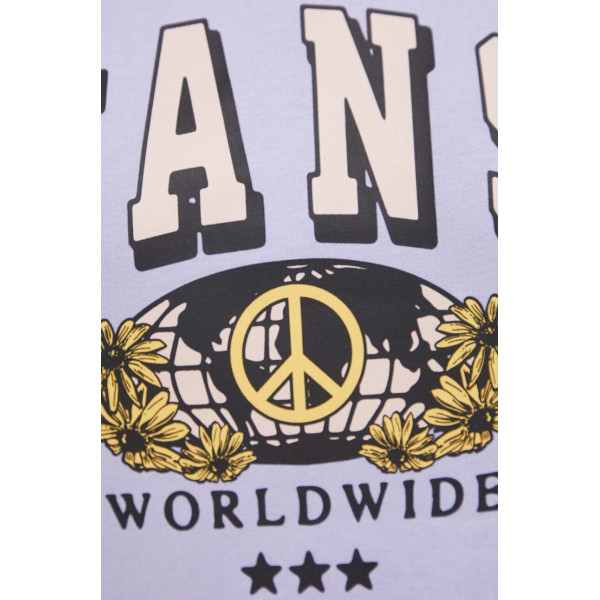 Хлопковый лонгслив Vans цвет фиолетовый