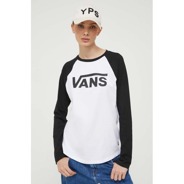 Хлопковый лонгслив Vans цвет белый