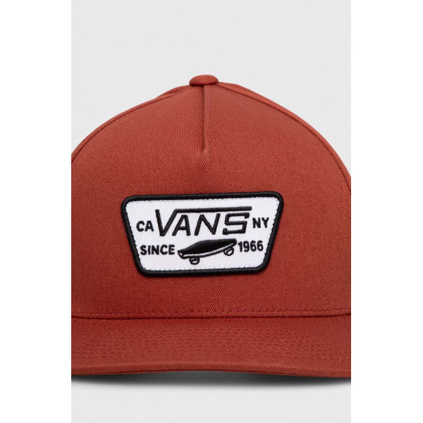 Хлопковая кепка Vans цвет коричневый с аппликацией