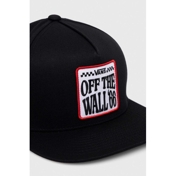 Хлопковая кепка Vans цвет чёрный с аппликацией