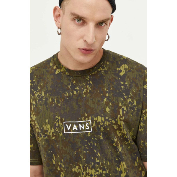 Хлопковая футболка Vans цвет зелёный узорный
