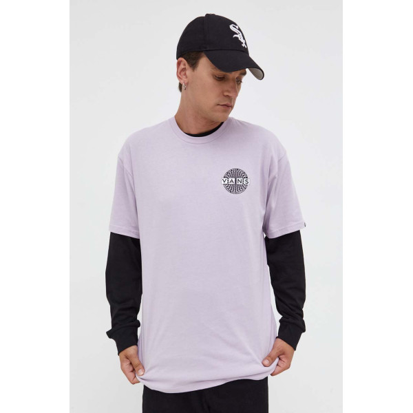 Хлопковая футболка Vans цвет фиолетовый с принтом
