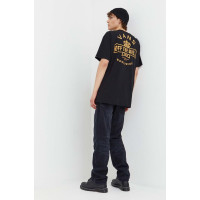Хлопковая футболка Vans мужской цвет чёрный с принтом  VN000F40BLK1