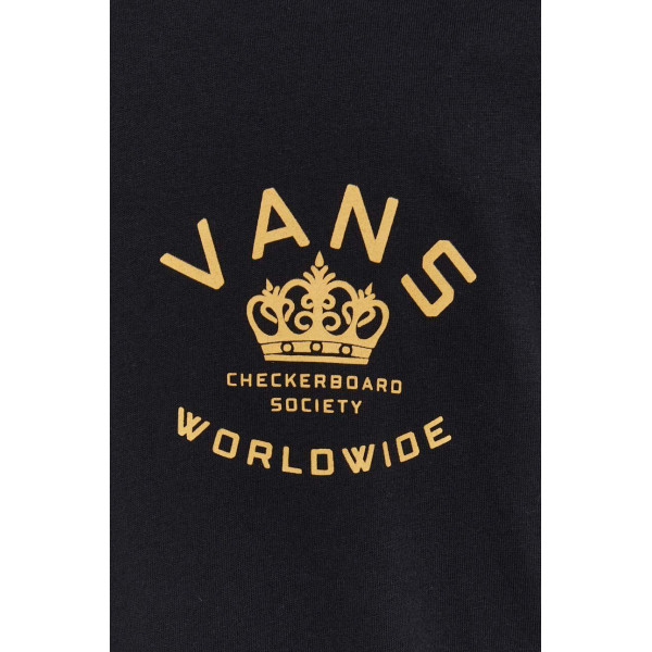 Хлопковая футболка Vans мужской цвет чёрный с принтом