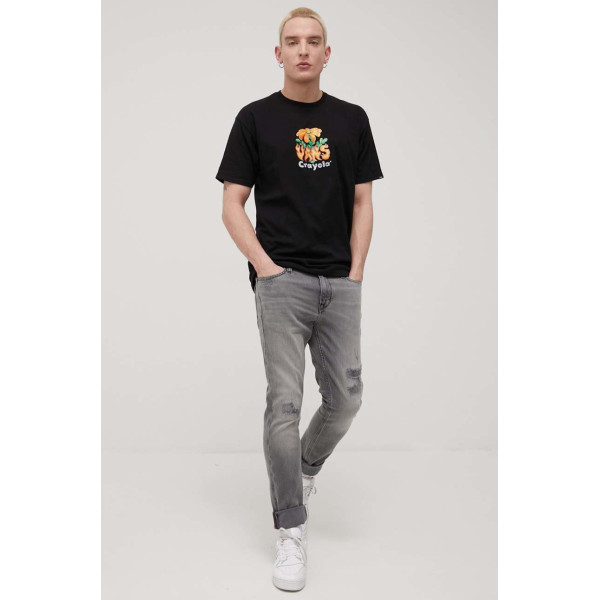 Хлопковая футболка Vans Crayola цвет чёрный с принтом