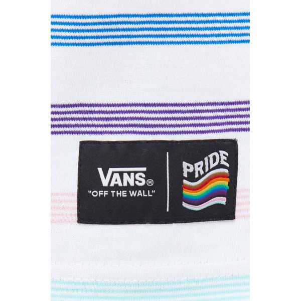 Хлопковая футболка Vans цвет белый узорный