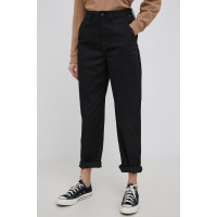 Брюки Vans женские цвет чёрный прямое высокая посадка VN0A5JOHBLK1-BLACK