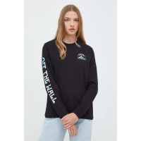 Хлопковый лонгслив Vans цвет чёрный  VN000F2UBLK1