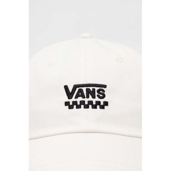 Хлопковая кепка Vans цвет белый с аппликацией