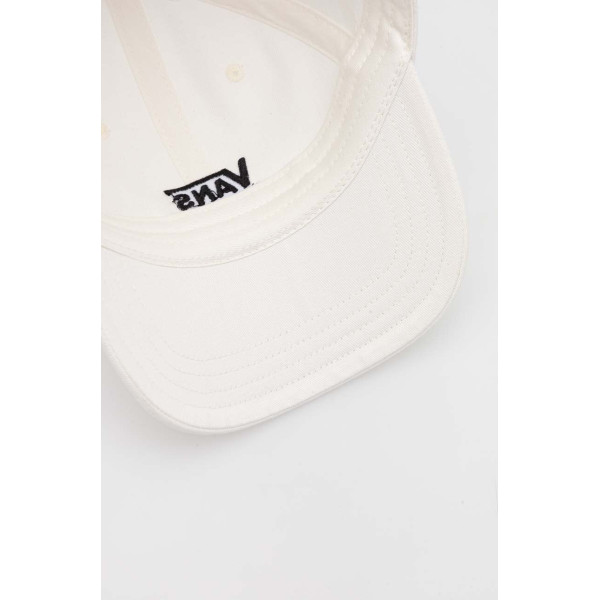 Хлопковая кепка Vans цвет белый с аппликацией