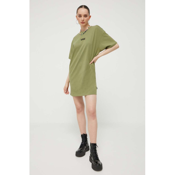 Хлопковое платье Vans цвет зелёный mini oversize