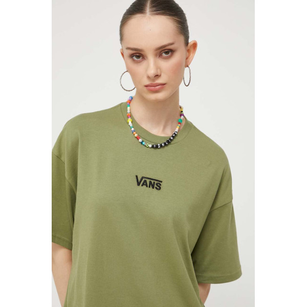 Хлопковое платье Vans цвет зелёный mini oversize