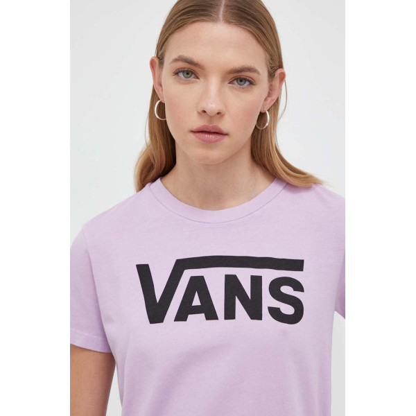 Хлопковая футболка Vans женский цвет фиолетовый