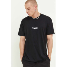 Хлопковая футболка Vans цвет чёрный с принтом  VN0008TKBLK1