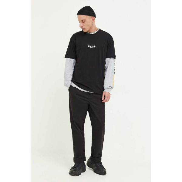 Хлопковая футболка Vans цвет чёрный с принтом