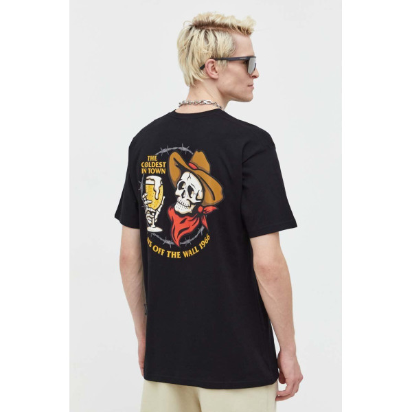 Хлопковая футболка Vans цвет чёрный с принтом