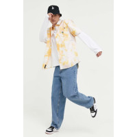 Хлопковая рубашка Vans мужская цвет жёлтый regular классический воротник