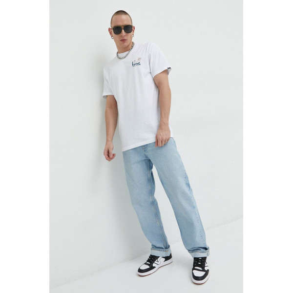 Хлопковая футболка Vans цвет белый с принтом