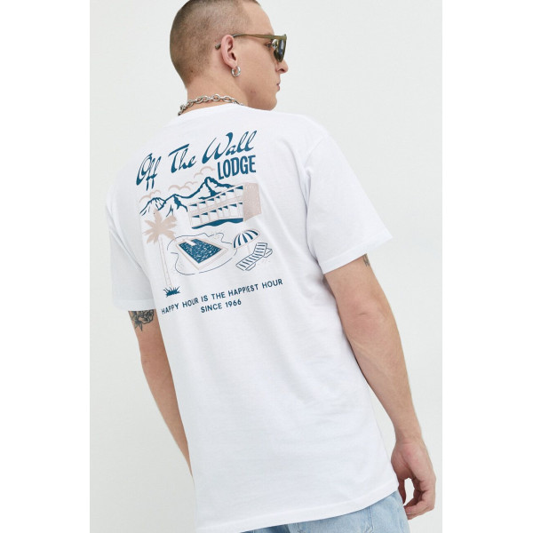 Хлопковая футболка Vans цвет белый с принтом