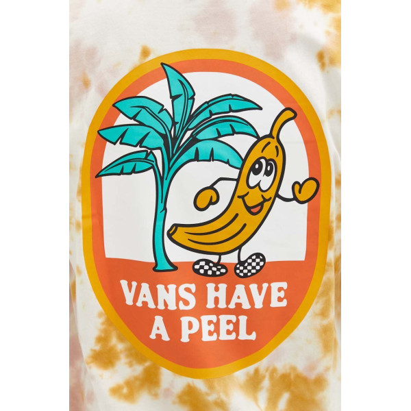 Хлопковая футболка Vans цвет бежевый узорный